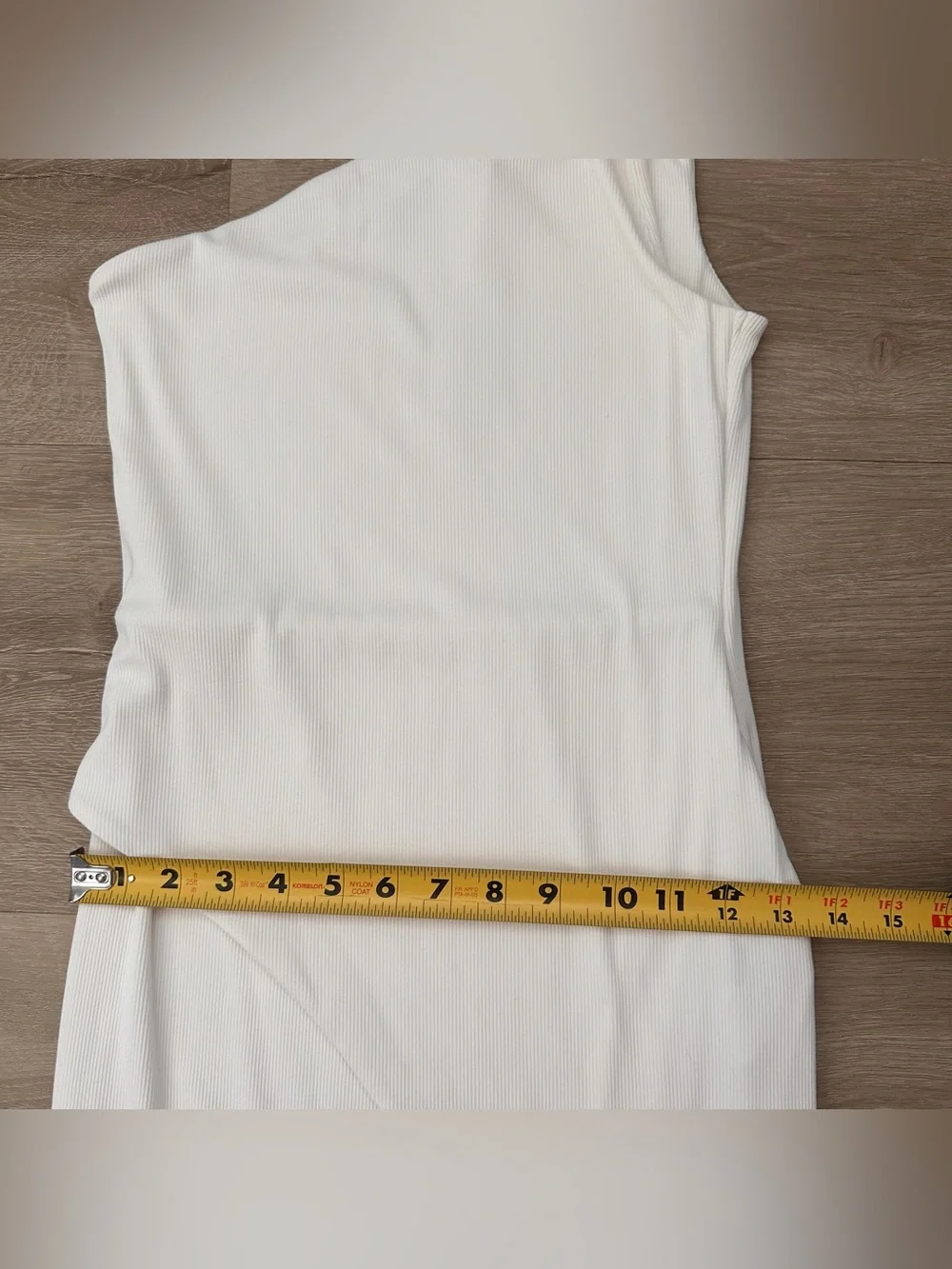Abercrombie and Fitch White Ribbed One Shoulder Slit Dress